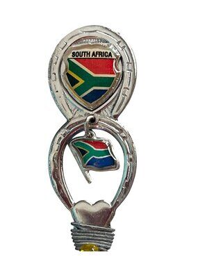 Decorative South African Souvenir Spoon With Beaded Handle & Flag Design B93